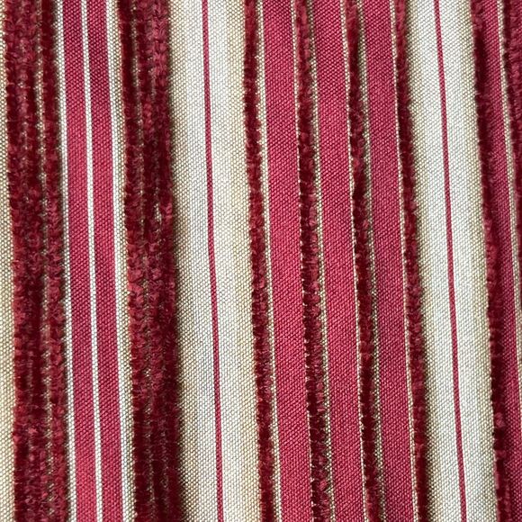 Waverly Home Luxury Gold Red Stripe Shower Curtain 70's - Picture 5 of 9